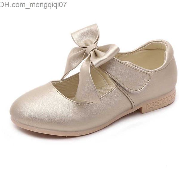 Кроссовки детская свадебная обувь Золотая розовая белая девчонка кожаная обувь весенняя осень детская квартира цветочные девочки для девочек размером 26-36 CSH791 Z230725
