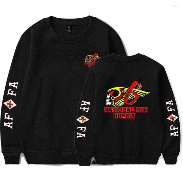 Erkek Hoodies National Run Rusya Angel O-Neck Sweatshirt Erkekler Kadın Mürettebat Boynu Kişilik Hip Hop Giysileri Trend Tepeleri