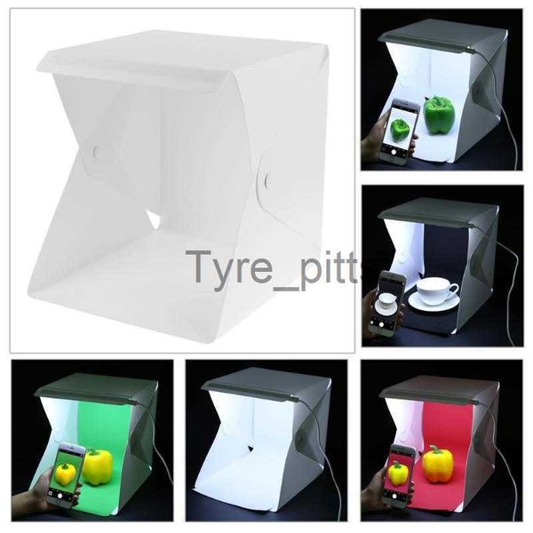 Blitzdiffusoren, tragbare Mini-Beleuchtungsbox, LED-USB, zusammenklappbar, hellgrüner Hintergrund, Foto-Softbox, Aufnahmezelt, zusammenklappbare Lampe, 40 x 40 cm, Kamera x0724 x0724