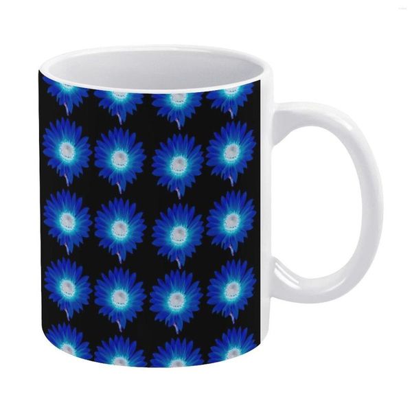 Tazze Tazza moderna con stampa girasole Girasoli blu Art Ceramic Office Tazze carine all'ingrosso