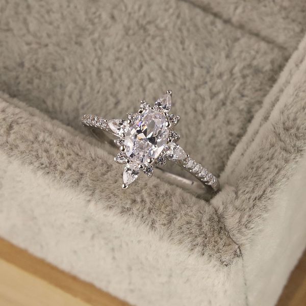 S925 Стерлинговые серебряные бриллианты кольцо, инкрустированное бриллиантовым цирконом кольцо европейского и американского женского кольца горячие продажи