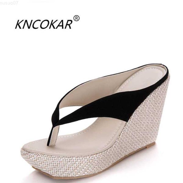 Terlik Kncokar Yaz Yeni Lady Bohemya Boyut Moda Konforlu Muffin ve Kalın Alt Yamaç Topuk Flip-Flop Boyut 34-41 L230725