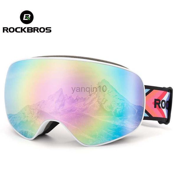 Kayak Goggles Rockbros Çift Fog Anti-Fog Ski Goggles Mevcut Myopia Gözlükleri Büyük Net Görünüm Erkek Erkek Kadın Açık Spor Snowboard Eyeware HKD230725