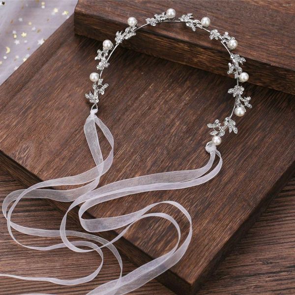 Haarspangen Hochzeit Stirnbänder Perlen Blume Prom Braut Haarband Kristall Tiara Stirnband Blatt Perle Braut Kopfschmuck für Frauen Schmuck