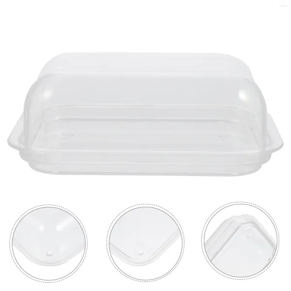 Set di stoviglie Contenitori per burro Scatole portaoggetti Piatto Porcellana Contenitori per snack in vetro Custode francese Insalata Frigo Formaggio Trasparente