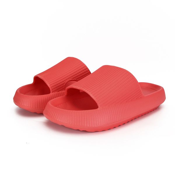 Pantofole con suola spessa per le donne in estate indoor home bagno doccia coppia sandali uomo aumento altezza Slider in gomma di design Sliders spedizione gratuita Rosso Rosa