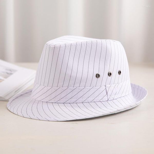 Берец Европейский и американский весенний летние шляпы мужская британская модная топ -шляпа черная белая клетчатая солнце затенение дышащие