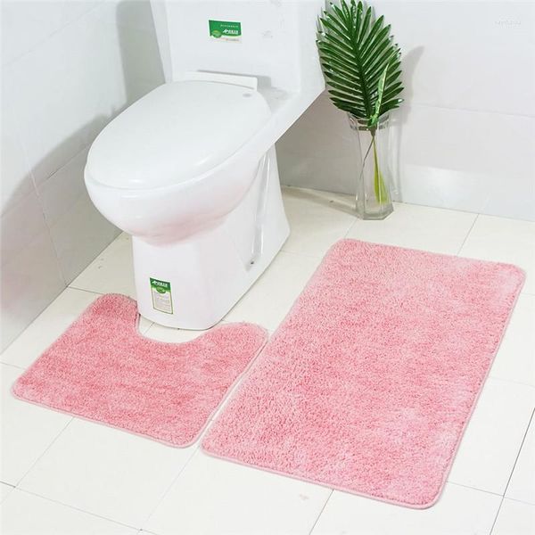 Halılar 2pcs banyo paspas seti su emici kaymaz halılar tuvalet banyo paspasları dekorasyon kapı zemin mutfak süper fiber