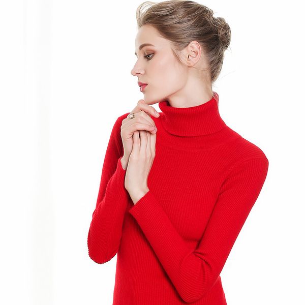 lu Pullover da donna Maglione Interno Slim Fit Dolcevita Maglioni lavorati a maglia Autunno Inverno Camicia che tocca il fondo Maglioni caldi coreani MY920