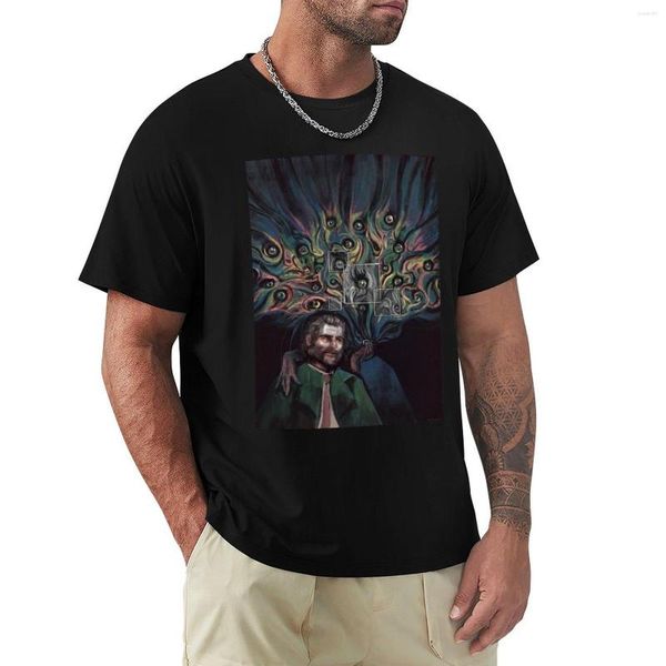 Polos para hombre Disco Elysium camiseta con ilustraciones ropa estética camiseta Vintage camisas negras para hombres