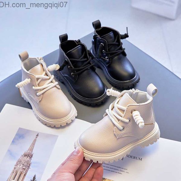 Кроссовки Baby Short Boots обувь мальчиков осень и зимние кожа детские ботинки модные детские девочки сапоги детские снегоступы E08091 Z230725