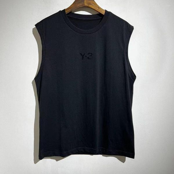 Мужские футболки качество y3 1: 1 буква логотип для печати жилет футболка повседневная рукавов Tees y2k Streetwear Tops Tops Женская одежда