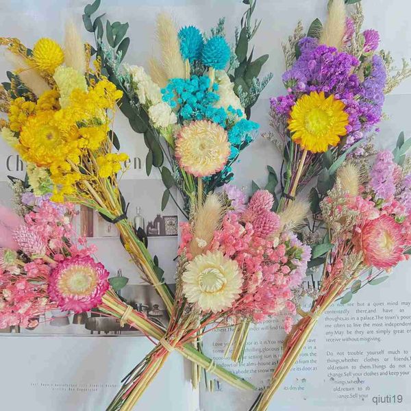 Fiori secchi Mini fiori secchi Piccolo bouquet per scrivania Home Office Libreria Decor Fiori secchi naturali Decorazione per matrimoni R230725