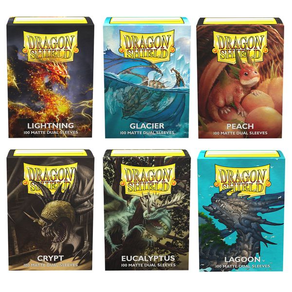 Giochi all'aperto Attività 100ct Dragon Shield Dual Matte Tournament Glacier Lighting Crypt Peach Card Sleeves Magical PKM Cards Protector 66x91mm 230725