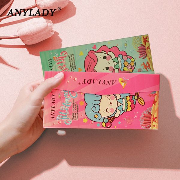 Тени для век AnyLady Makeup Set Set Paletter Palette Shimmer Like Matte Edgbrow Powder Blusher Mailtic