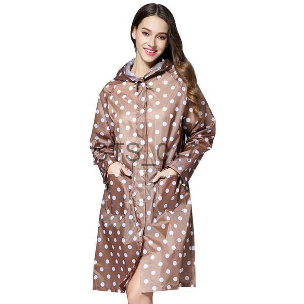 Impermeabili Dot Girl Lady Impermeabile con cappuccio da donna Outdoor Travel Impermeabile da equitazione Cappotto antipioggia per donna Poncho Lungo Rainwear Rain et x0724