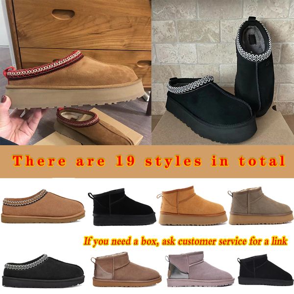 SS ug chesut chinelos tasman slides de peles sheepskin shearling tazz mules homens homens ultra mini plataforma de bota slip-on slip-on surede up upy conforty outono inverno 5 5