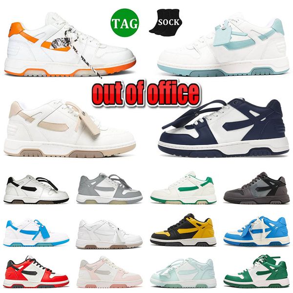 2023 Out Of Office Designer Tênis Casuais Sapatos Baixos Vintage Couro Envelhecido Para Areia Branca Caminhada Mocassim Masculino Feminino Tênis Plataforma Tamanho 36-45