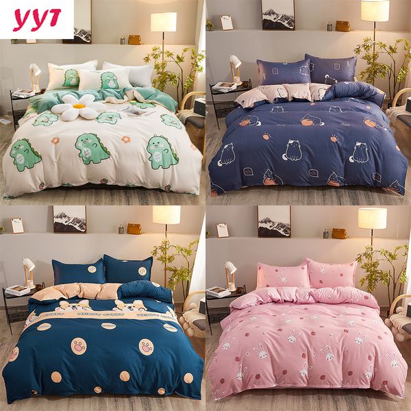 Conjuntos de cama YanYangTian Nordic cama de quatro peças conjunto de cama de verão cobertores de inverno para lençóis queen size linho de quarto chita 230724