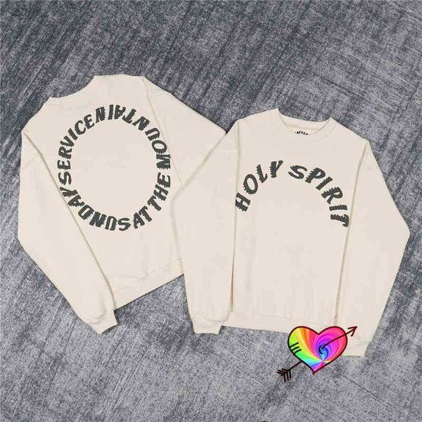 Erkek Hoodies Hip Hop Kutsal Ruh Sweatshirts Erkek Kadın Yüksek Kaliteli Köpük Baskı CPFM Pazar Servis Kapşonlu Büyük Boy Crewneck T220802 L230725