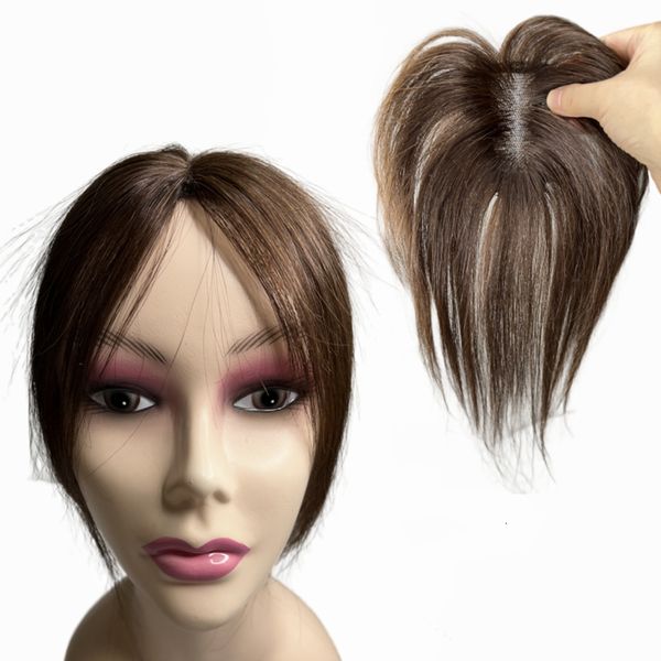 Flequillo hecho a mano transparente de encaje suizo Flequillo de cabello humano Clip en postizos con flecos Extensión de cabello natural para mujeres Volumen de adelgazamiento Remy 230724