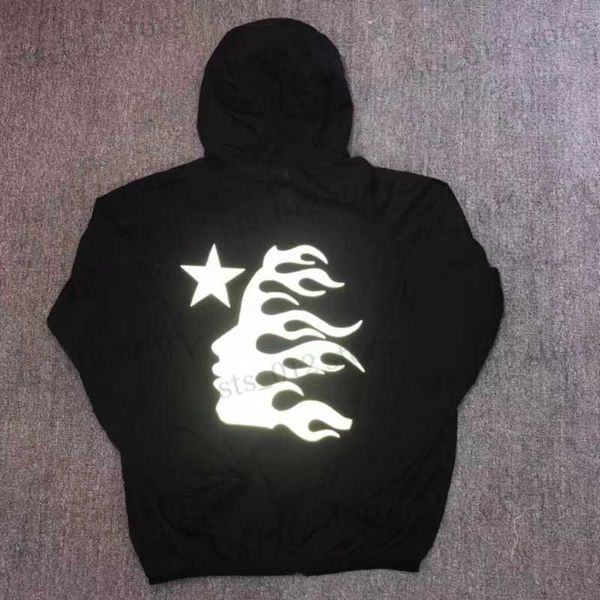 Erkek Sweatshirts 23SS Hellstar Güzel 3m Yansıtıcı Erkekler Kadınlar 1 Güneş Koruma Büyük Boy Hoodies Moda Sokak Giyim Puf Baskı Hoodie T230712 L230725