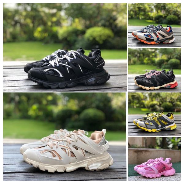 2023 Top Casual Shoes Triple S track 3.0 Tênis Transparente Nitrogen Crystal Outsole Running Shoes Masculino Feminino Tênis Preto Branco Verde TAMANHO 35-45