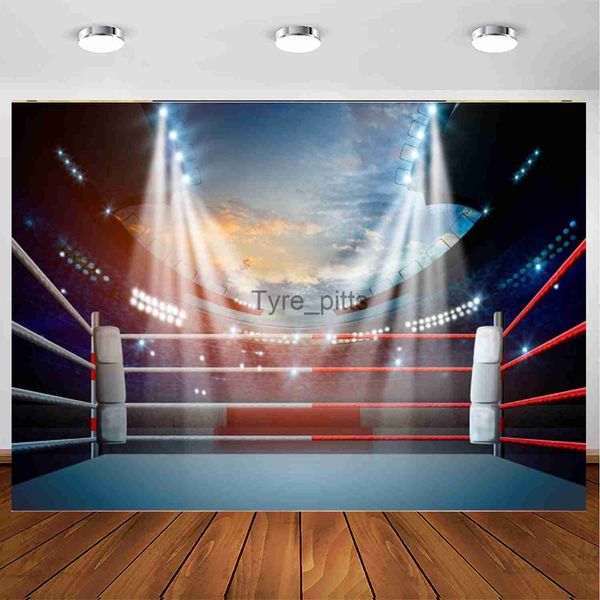Competição Estádio Fotografia Ginásio Interior Material Palco Fundo Plano de Fundo Ringue de Boxe Lutador Masculino Competição de Artes Marciais x0724