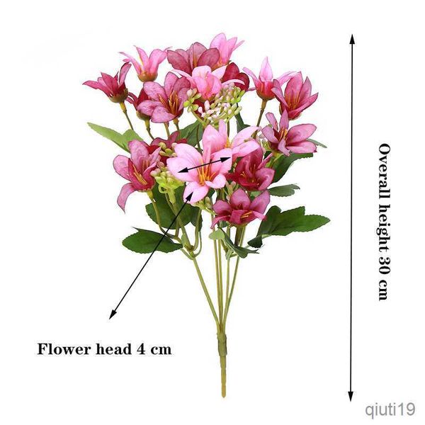 Flores secas 18 flor de seda lírio artificial estilo europeu multicolor falso buquê de flores de noiva decoração de família de casamento DIY R230725