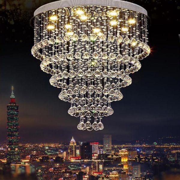 Modern Led Crystal Chandelier Büyük K9 Kristal Tavan Aydınlatma Armatürleri El Projeleri Merdiven Lambaları Restoran Restoran Cottage Lights319X