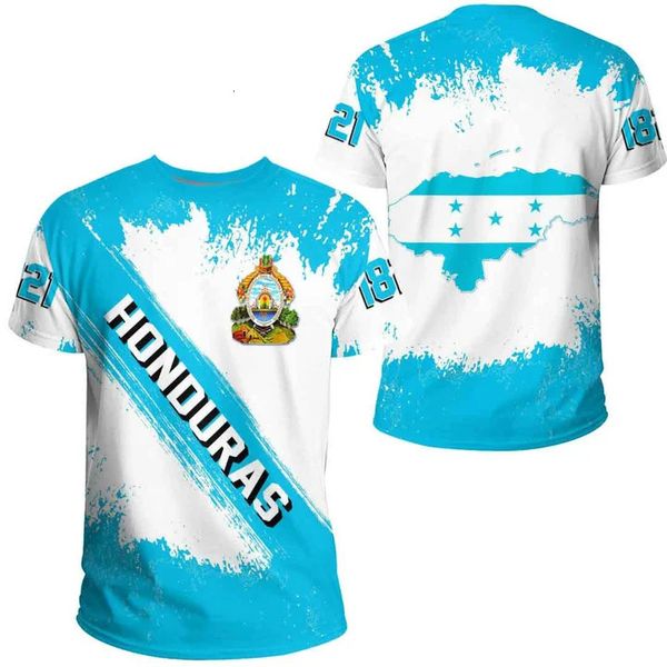 Magliette da uomo Honduras Flag Shirt Uomo Estate Honduras Emblema Stampa Fashion Design Divertente Calcio O Ncek Hrvatska Maglietta all'ingrosso 230724