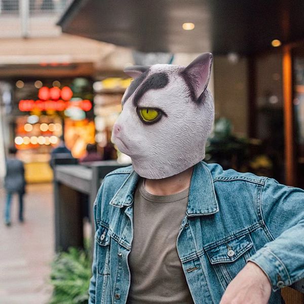 Хэллоуин новинка маска костюмированная вечеринка латекс кошачья маска ужасов голов