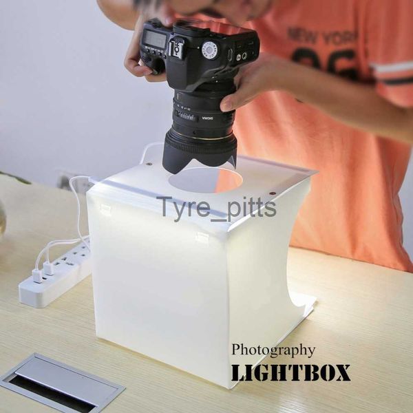 Difusores de Flash Fotografia Dobrável Lightbox Take Photo Studio Softbox 2 Painéis LED Light Soft Box Photo Background Kit Caixa de Luz para Câmera DSLR x0724 x0724