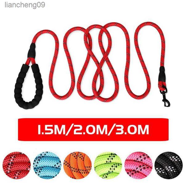 Nylon Reflektierende Hundeleine Seil Outdoor Training Haustiergürtel 1,5/2/3 Meter langes Lanyard für kleine mittelgroße große große Hunde Produkte L230620