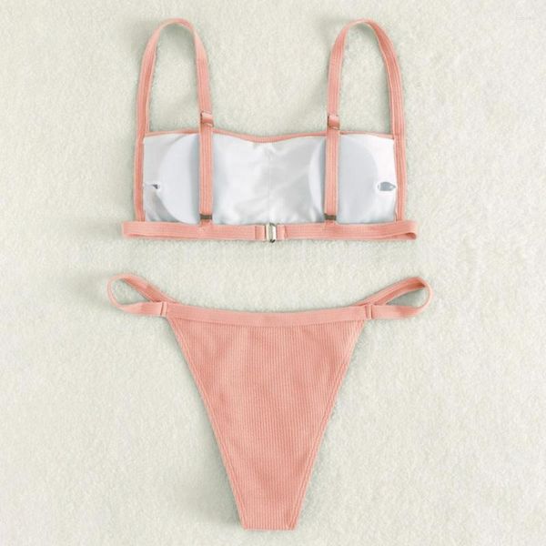 Costumi da bagno da donna 2 pezzi / set Bikini da donna Set da bagno estivo resistente all'usura Cinghie elastiche regolabili