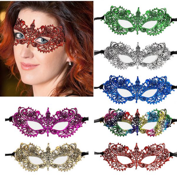 10PCS Black Gold Silver Color Bronzing Lace Sexy Women Girls Masks Masquerade Party Maschera veneziana in costume di carnevale