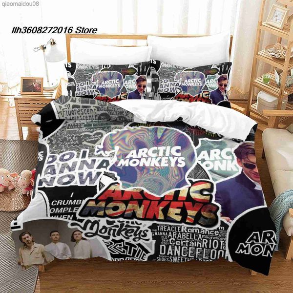 conjunto de cama para cantor de rock Arctic s conjunto de capa de edredom solteiro casal queen size king size adulto conjunto de capa de edredom linge de lit L230704