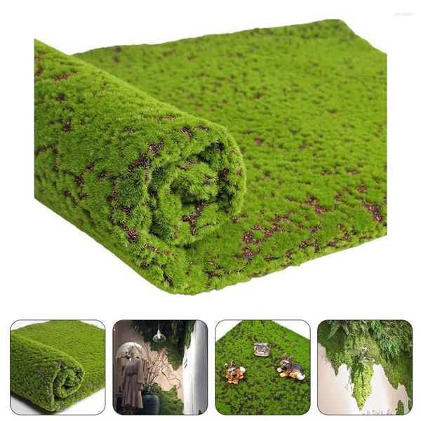 Fiori decorativi Simulato parete verde Accessori per piante da appartamento Prato finto Mini giardino Muschio Tappeto erboso artificiale Decorazione in cotone Micro scena