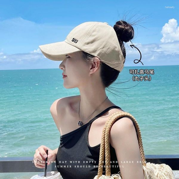 Ballkappen Lady Visor Cap Sommer Sonnenschutz Hut Frauen Baseball-Cap Atmungsaktive Baumwolle Mode Suncap Weibliche Stilvolle Kopfbedeckung Mädchen Strand