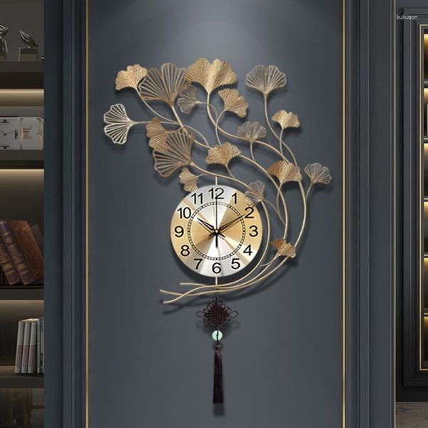 Relógios de Parede Grande Decoração em Ouro Relógio Design Moderno Cozinha Criativa Sala de Estar Ferro Movimento Silencioso Relogio De Parede Relógio