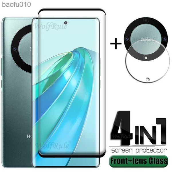 4 em 1 For Honor Magic5 Lite 5G Glass Phone Film 9H Protetor de tela curvo com cobertura total Honor Magic5 Magic 5 Lite 5G Lente de vidro L230619