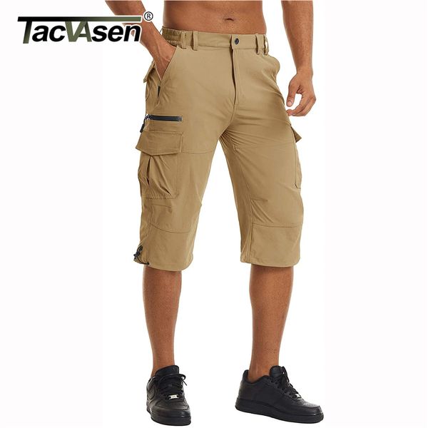 Herren-Shorts TACVASEN Cargo Work Quick Dry 34 Länge Hose Multipockets Kniehose Summer Board Beach 230725