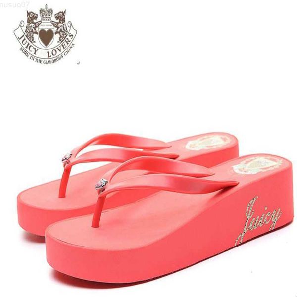 Pantofole Juicy Lovers Marca Fashion Ladies Infradito Flat Beach Slipper Sandali Rosso Nero Blu Outdoor Sportswear Pantofole donna estate L230725