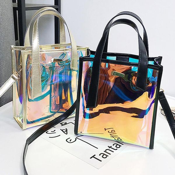 Abendtaschen Luxus Band Frauen PVC Umhängetasche Mode Transparent Klar Handtasche Messenger Jelly Candy Farbe Crossbody Tote Geldbörse 230724