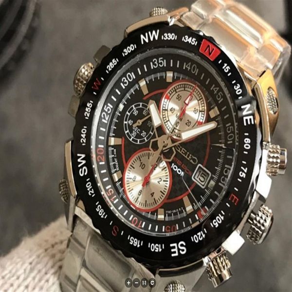 Luxus-Herrenuhr 45 mm Diamant automatische mechanische Uhren hohle Multifunktions-Business-wasserdichte Edelstahl-Herrenuhren263x