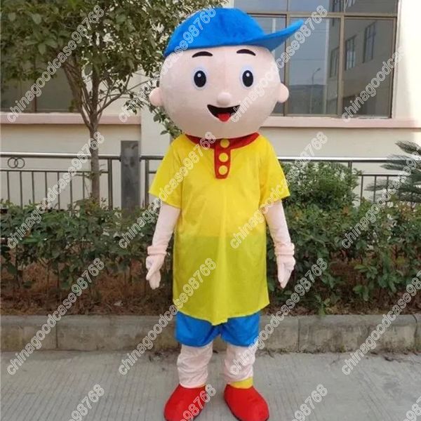 Novo personagem adulto fantasia de mascote de menino bonito Halloween vestido de Natal traje de corpo inteiro adereços traje de mascote