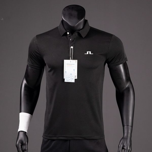 Мужские полосы мужской рубашки Поло летние спортивные спортивные майки-рубашка Поло Женщины Дж. Линдеберг для гольфа дышащий лацка