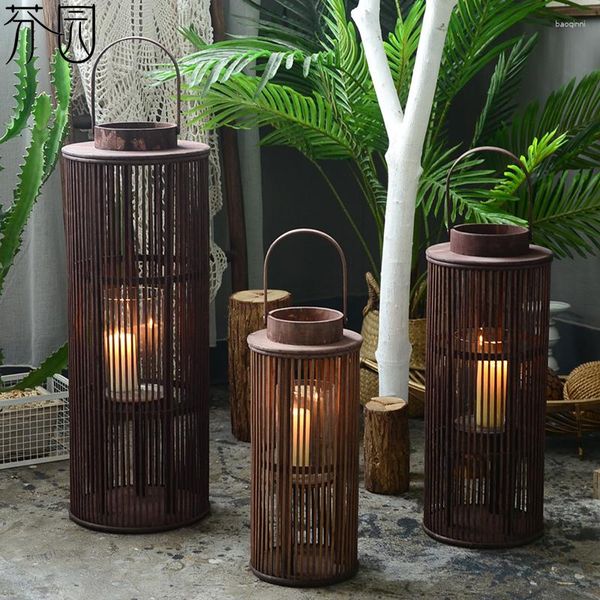 Portacandele Bamboo Camino Candeliere Tavolo da pranzo Centrotavola Nordic Modern Holder Party Decoracion Hogar Decorazioni di nozze