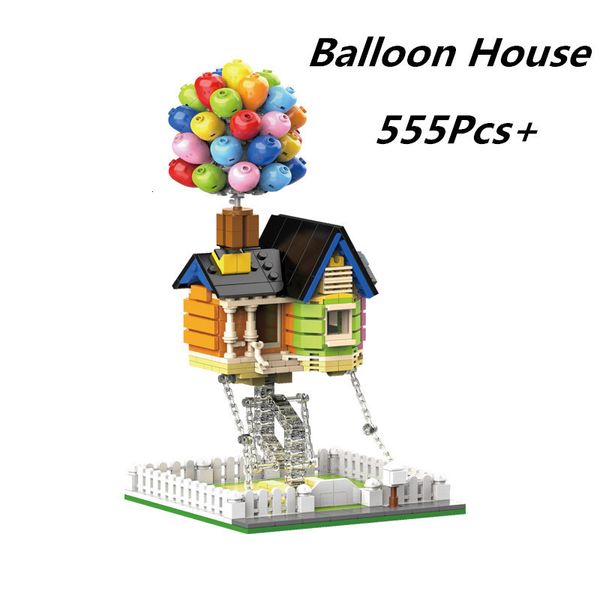 Bloklar hava balonu gerginlik binası asma ev kuvveti dengesi inşaat tuğla oyuncakları çocuk doğum günü hediyesi 230724