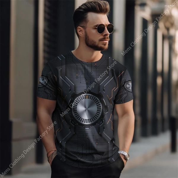 Camisetas masculinas 2023 verão moda homem manga curta camiseta streetwear para homens impressão mecha camiseta grande tamanho roupas esportivas camisetas